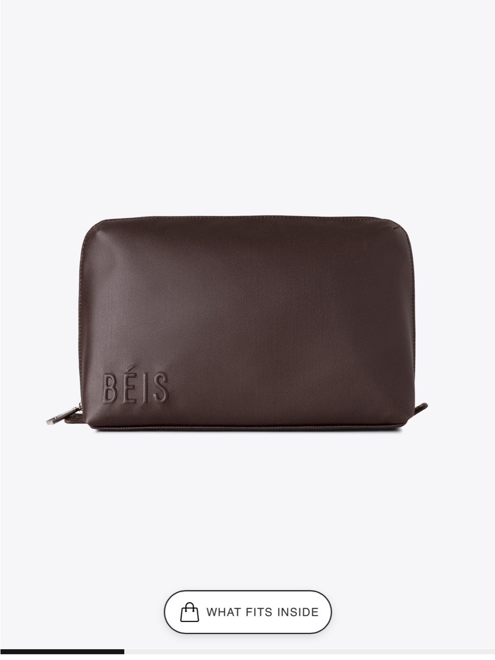 BEIS The Medium Cosmetic Pouch in Espresso